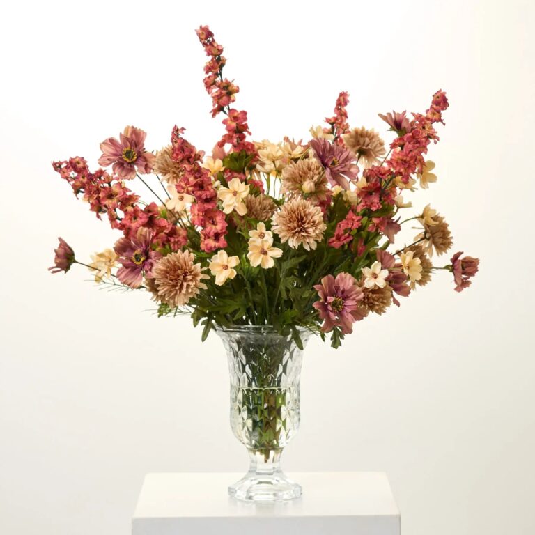 Autumn Wildflower Bouquet - Rust Larkspur, Cafe Au Latte, Water Illusion Arrangement - Brown and