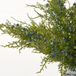 Close-up of vase silhouette detail on this Blue Juniper Berry Branches Water Illusion Arrangement