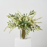 Variegated Smilax, Seeded Eucalyptus and Spring Cluster Berry Mixed Velvet Bow