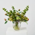 Verdant Meadow - Mixed Wild Greenery, Chartreuse Hellebores, Bells Water Illusion Arrangement