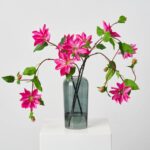 Real Touch Fuchsia Pink Clematis Blooming Vines in Smoke Water Illusion Arrangement