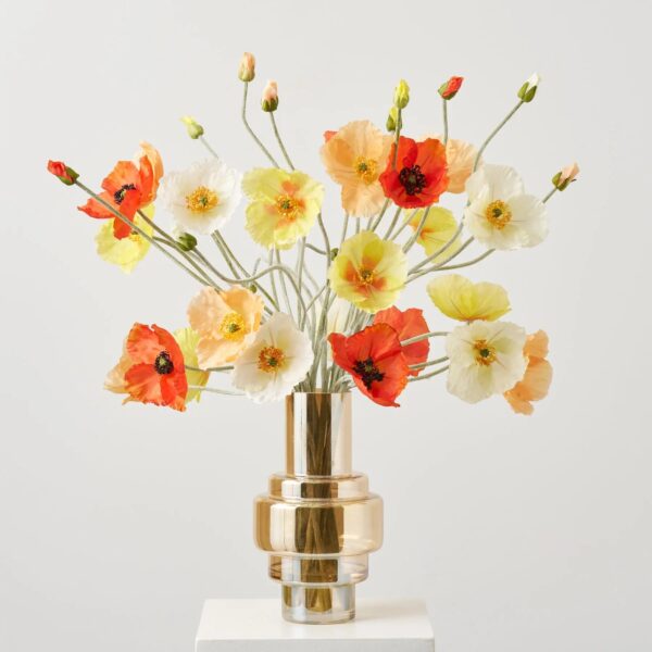 Poppy Sunrise for Daphne - Mixed Orange, Yellow, Peach Water Illusion Arrangement - Multi