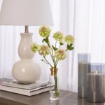 Alternate angle of the Lifelike Pale Green Mini Dahlia Water Illusion Arrangement showing bloom arrangement