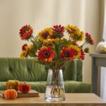 Sunflower Spectacle - Golden and Rust Orange Mixed Mini Pyramid Vase Fall Water Illusion