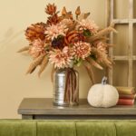 Alternate angle of the Warm Blooms - Brown Dried Velvet Bow Ribbon showing bloom arrangement