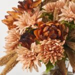 Close-up of vase silhouette detail on this Warm Blooms - Brown Dried Velvet Bow Ribbon