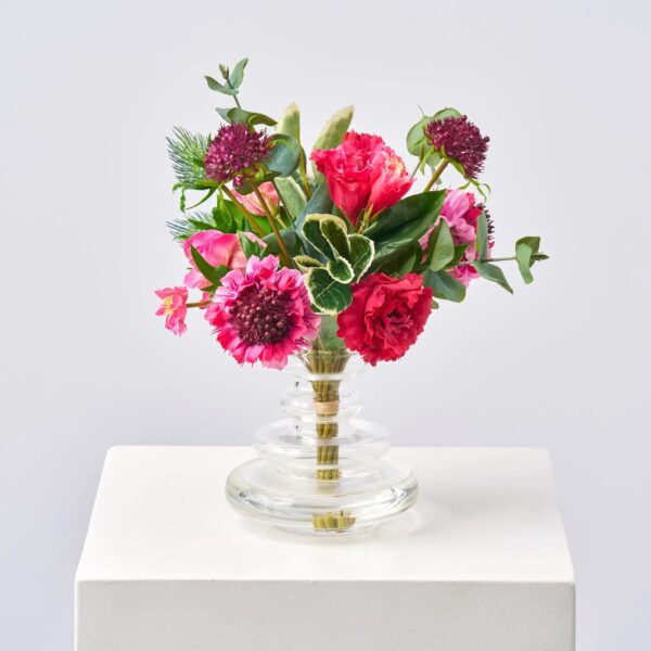 Real Touch Pink Scabiosa and Lisianthus in Modern Style Water Illusion Arrangement