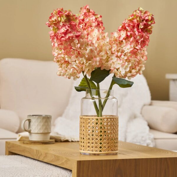 Close-up of vase silhouette detail on this Large Rose Blush Peegee Cone Spring Summer Arrangement