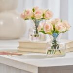 Lifelike Mini Blush Pink Juliette Rosebud Pave Arrangement Spring Summer Arrangement - Set of