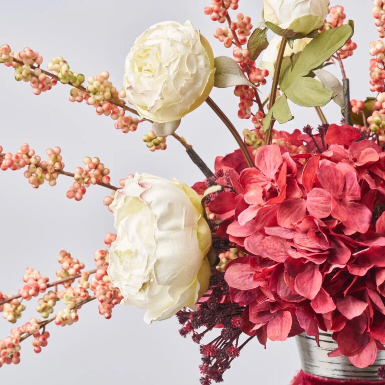 Close-up of vase silhouette detail on this For You My Love Spring Fall Arrangement Centerpiece