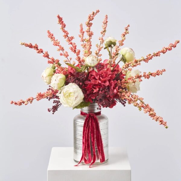 For You My Love - Rose Hydrangea, Cream Peony, Spring Fall Arrangement Centerpiece - Rose