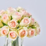 Close-up of vase silhouette detail on this Lifelike Mini Blush Pink Juliette Mini Urn Vase