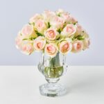 Lifelike Mini Blush Pink Juliette Rosebud Pave Arrangement Mini Urn Vase Everyday Faux Floral