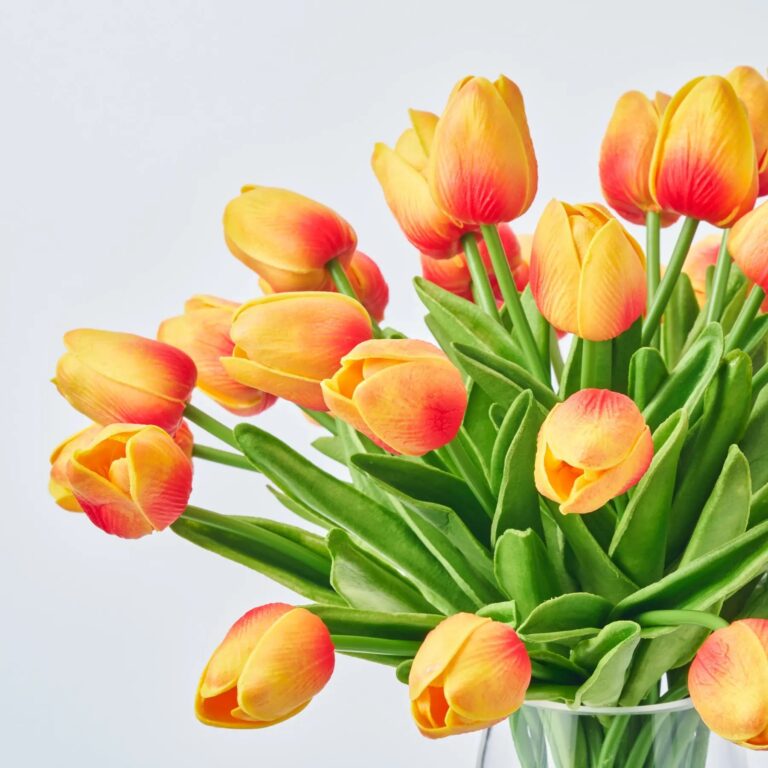 Close-up of vase silhouette detail on this Lifelike Real Touch Two Tone Water Illusion Arrangement