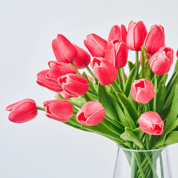 Close-up of vase silhouette detail on this Lifelike Real Touch Dark Pink Water Illusion Arrangement