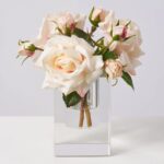 Real Touch Blush Pink Juliette Rose Blooms and Buds Water Illusion Arrangement