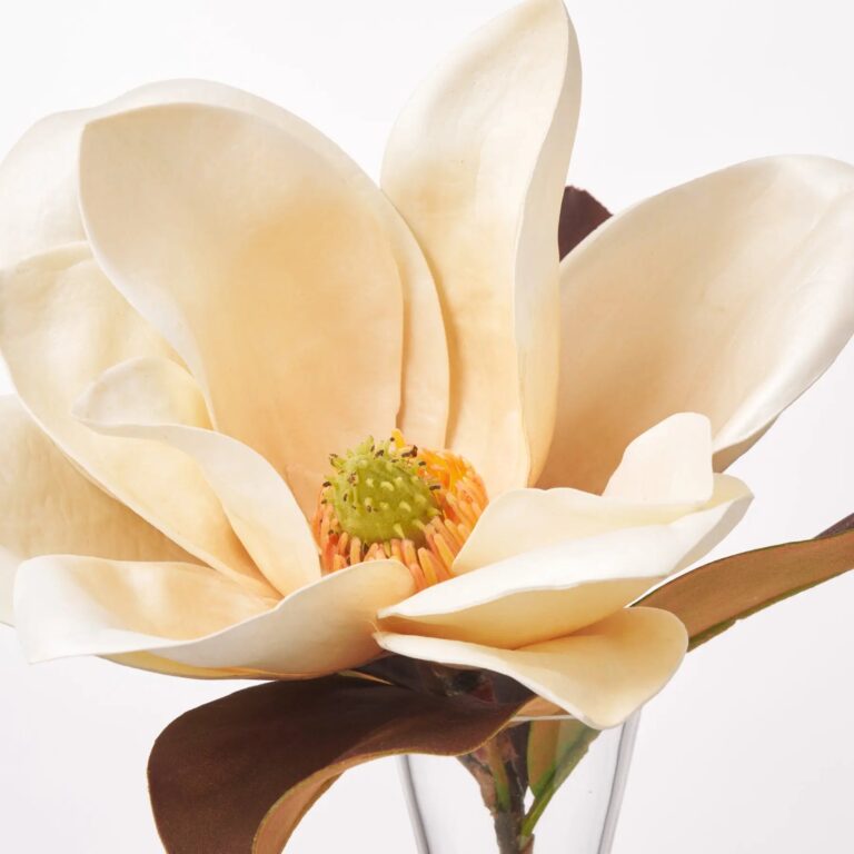 Close-up of vase silhouette detail on this Real Touch Fall Brown Leaf Illusion Everyday Arrangement