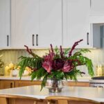 Winter Majesty - Burgundy King Protea and Peony Illusion Centerpiece Arrangement