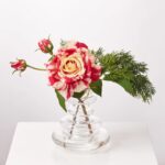 Real Touch Candy Cane Juliette Rose Bloom and Bud Water Illusion Arrangement