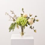Winter Whisper - Real Touch Green Hydrangea, Cream Rose Water Illusion Arrangement