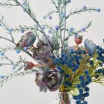 Alternate angle of the Something Blue Bouquet - Dusty Water Illusion Arrangement showing bloom arrangement