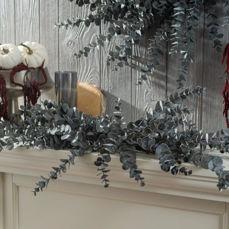 Midnight Eucalyptus Fall Halloween Mantel Swag
