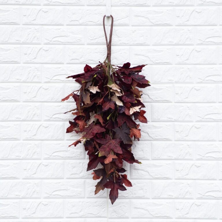 Maroon Maple Leaf Teardrop Fall Swag - Single Swag