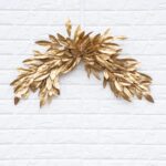 Antiqued Gold Bay Leaf Christmas Holiday Mantel Swag - Single Swag