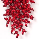 Close-up of swag tail detail on this Mixed Red Berry Waterproof Winter Door Hanging Swag