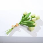 Real Touch Green Faux Tulip Bouquet Bundle of 6 Stems