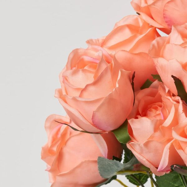 Close-up of bloom tips on this One Dozen Light Pink Silk Bush Stem Bouquet
