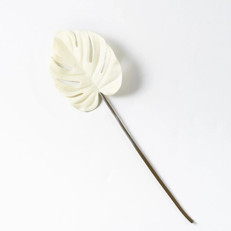 Neutral Cream Real Touch Faux Split Philodendron Leaf Spray - 27.5 inch