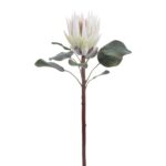 Real Touch White King Protea Faux Flower Single Stem or Bundle of 3