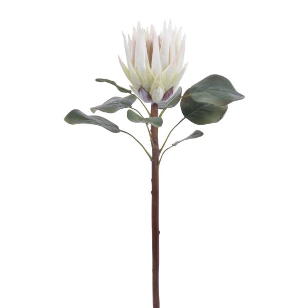 Real Touch White King Protea Faux Flower Single Stem or Bundle of 3