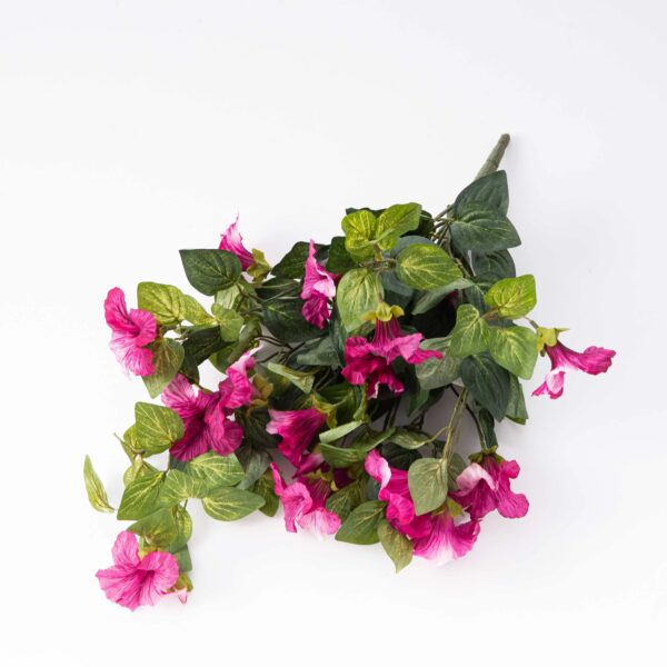 Magenta Petunia Silk Faux Floral Bush - 18 inch