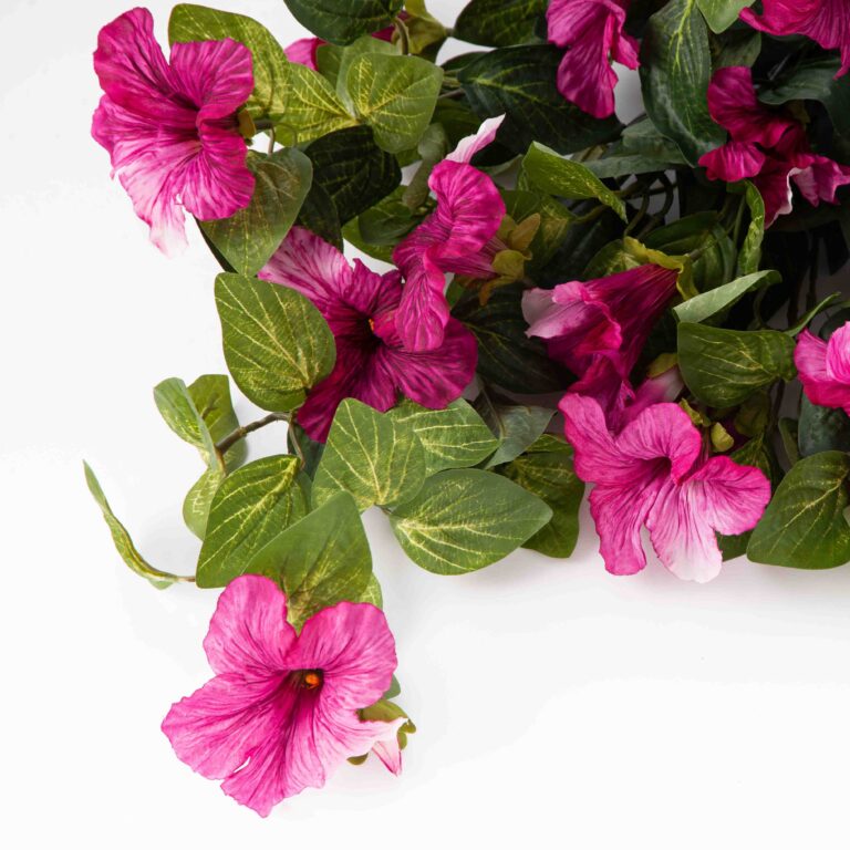 Close-up of bloom tips on this Magenta Petunia Silk Faux Floral Faux Floral Bush