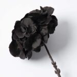 Black Faux Floral Hydrangea Spray Stem - 18 inch - Black