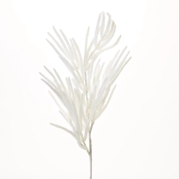 Real Touch Flocked White Norfolk Pine Branch Christmas Spray - 37 inch