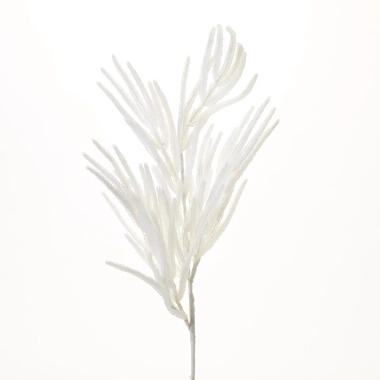 Real Touch Flocked White Norfolk Pine Branch Christmas Spray - 37 inch