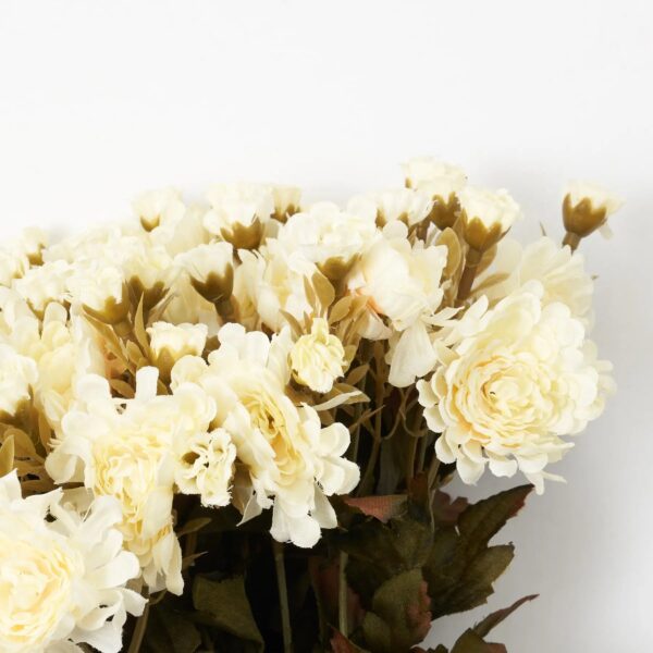 Close-up of bloom tips on this Cream Fall Mini Mum Bush Floral Bush Bouquet