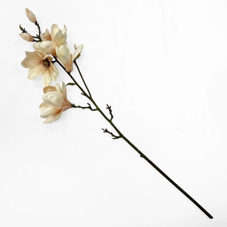 Real Touch Neutral Apricot Tree Magnolia Blossom and Bud Large Branch - 35 inch