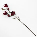 Real Touch Tree Magnolia Red Burgundy Multiple Blooming Branch Stem 29 inch