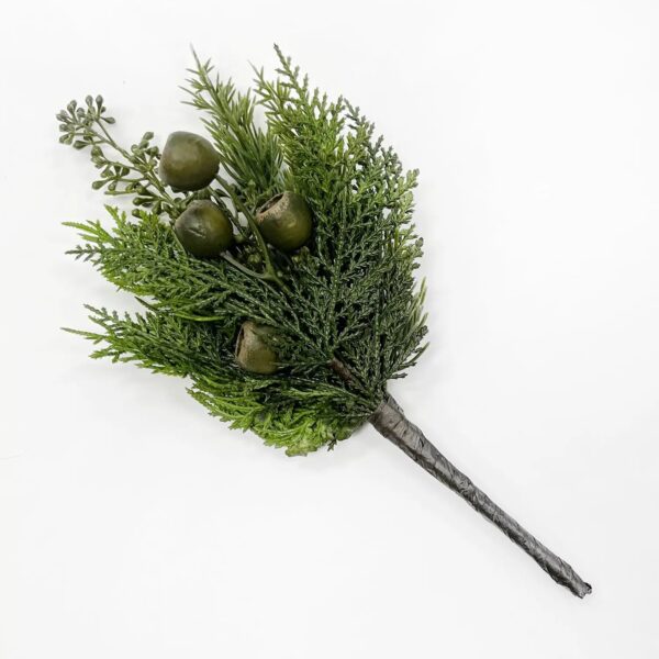 Mixed Cedar, Cypress and Eucalyptus Seed Pod Pine Pick Spray Winter Greenery