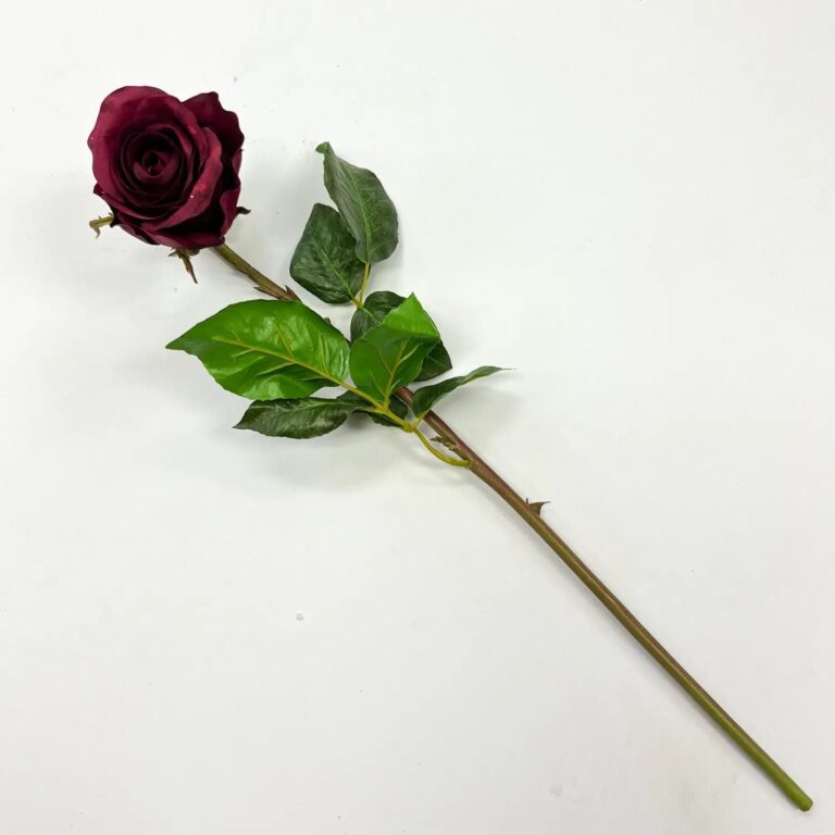 Real Touch Single Rose Bloom 20 inch Faux Floral Stem - Available in 2 Colors