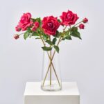 Magenta Pink Real Touch Garden Rose Bloom Everyday Spring Faux Floral Stem - 22 inch