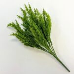 Alternate angle of the Bright Green Faux Briar Pine Pine Bush Spray showing leaves along