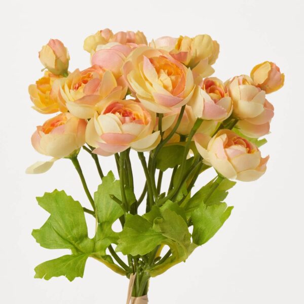 Close-up of bloom tips on this Yellow and Peach Multicolor Mini Bush Stem Bouquet