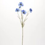 Sky Blue Silk Cosmo Blooms Long Stem Faux Floral Spray - 32 inch