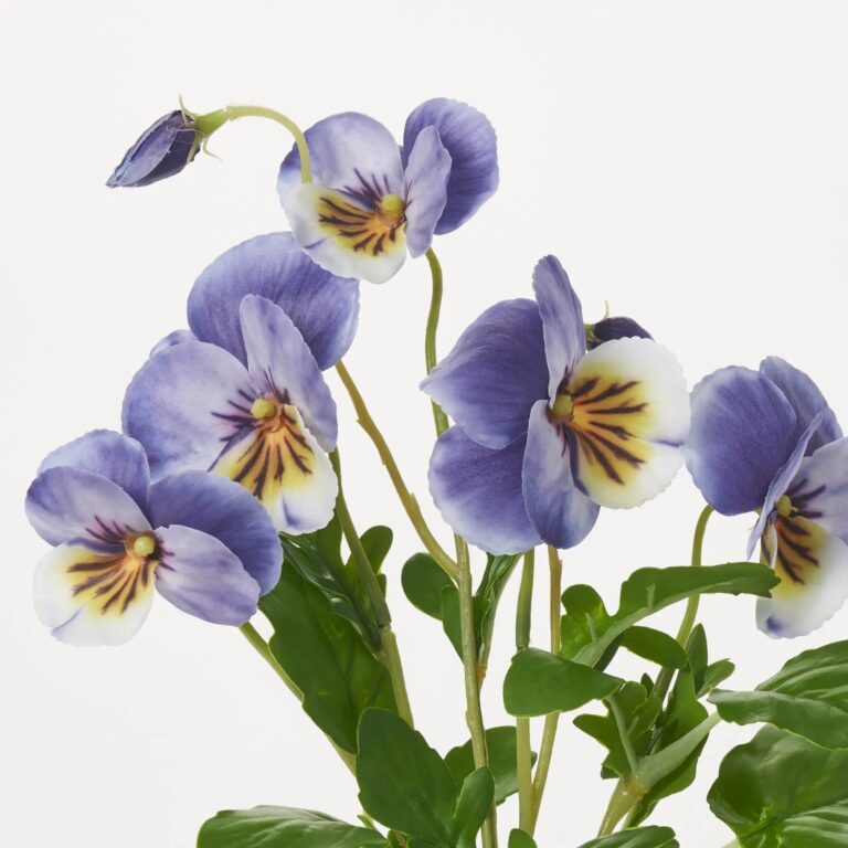 Close-up of bloom tips on this Purple Faux Floral Silk Pansy Wired Stems faux flower