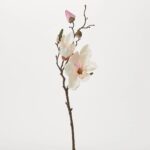 Light Pink Magnolia Blossom and Bud Multiple Blooming Branch Stem Spray - 19 inch